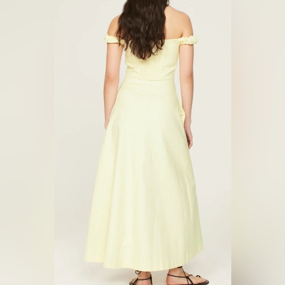 NWT Favorite Daughter Lovesick Midi Dress Butter Yellow Classy Womens 10 - Picture 4 of 6